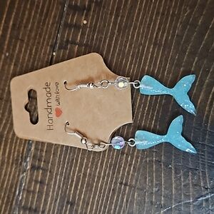 Mermaid tail earrings - hand crafted